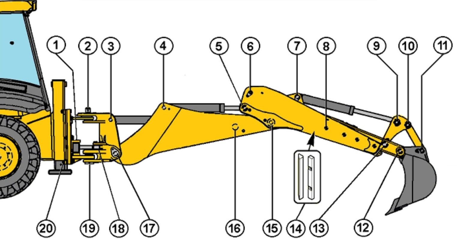 Управление задним ковшом на jcb 3cx схема